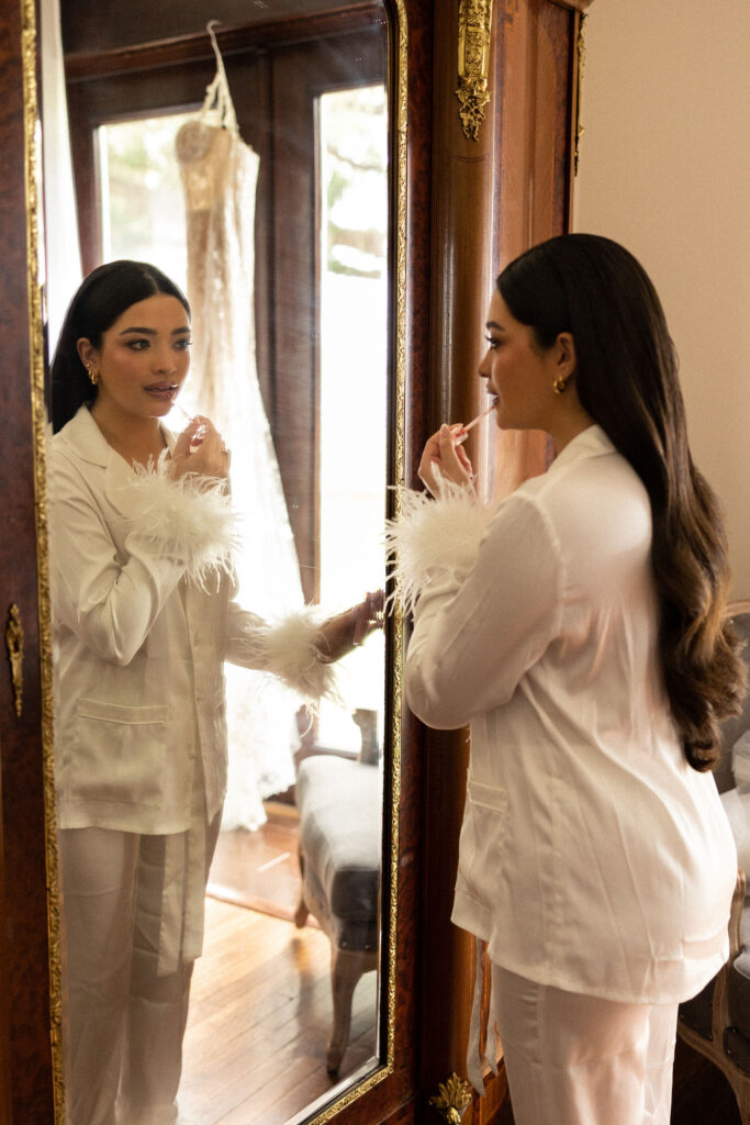 bride getting ready for ceremony