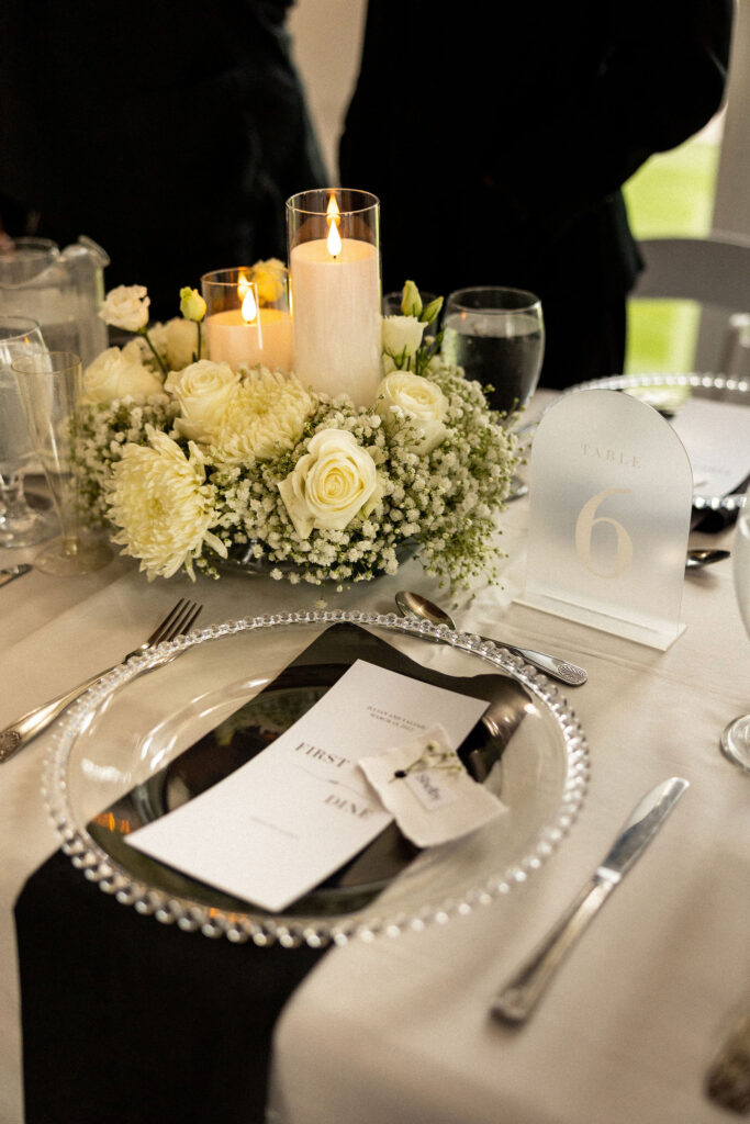 wedding table scape details for reception 