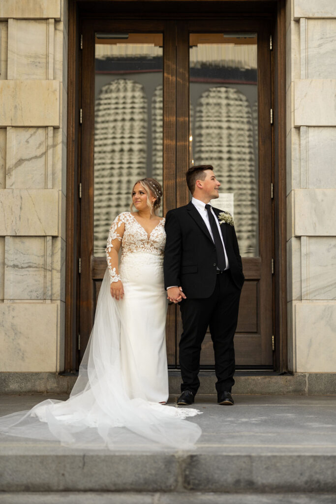 bride and groom portraits for elegant wedding in tampa