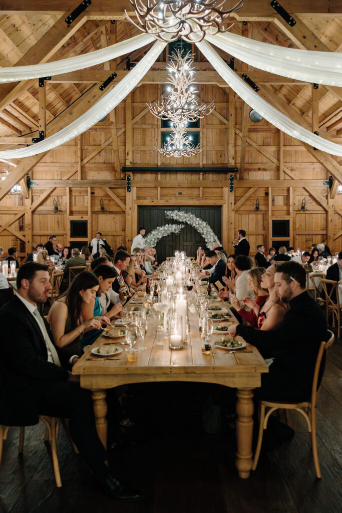 wedding reception table at mision lago estate venue