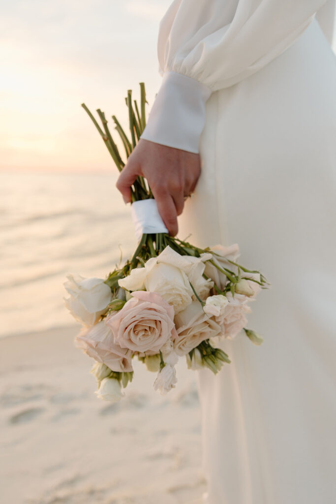 bridal bouquet beach wedding details photos