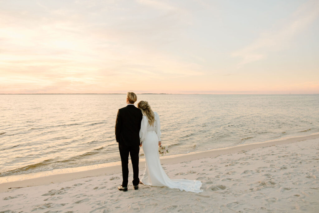 bride and groom portraits on the beach florida wedding photographer