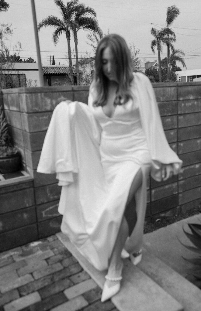 blurry documentary style wedding photos bride getting ready