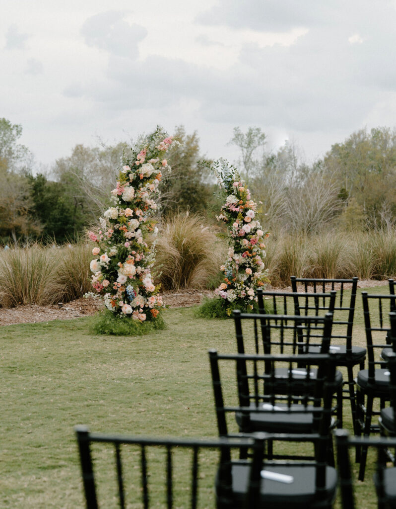 spring wedding decor bonnett springs park wedding venue floral arch
